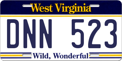 WV license plate DNN523