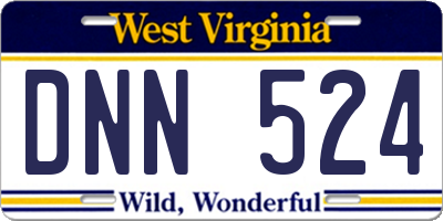 WV license plate DNN524