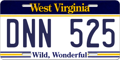 WV license plate DNN525