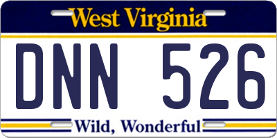WV license plate DNN526
