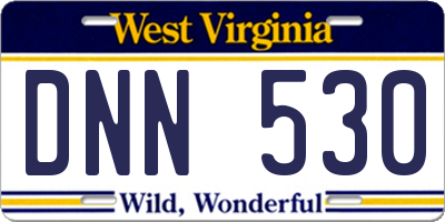 WV license plate DNN530