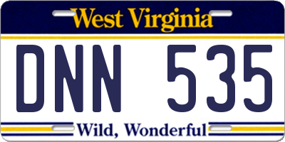 WV license plate DNN535