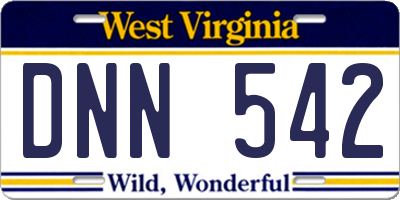 WV license plate DNN542