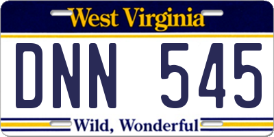 WV license plate DNN545