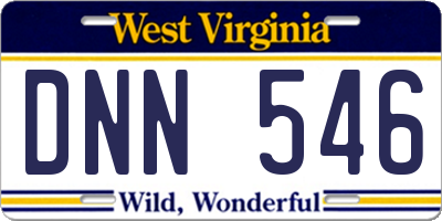 WV license plate DNN546