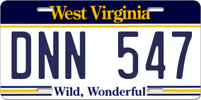 WV license plate DNN547