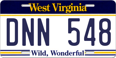 WV license plate DNN548