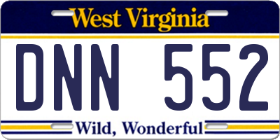 WV license plate DNN552