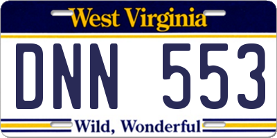 WV license plate DNN553