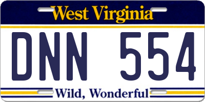WV license plate DNN554