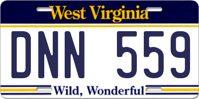 WV license plate DNN559
