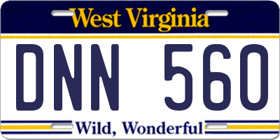 WV license plate DNN560