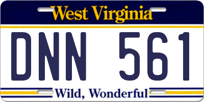 WV license plate DNN561