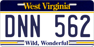 WV license plate DNN562
