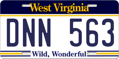 WV license plate DNN563