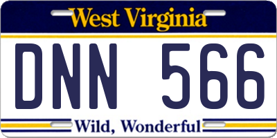 WV license plate DNN566
