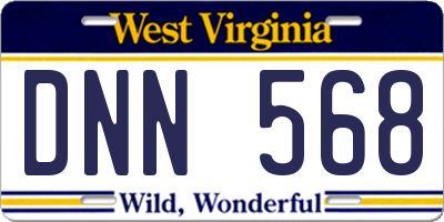 WV license plate DNN568