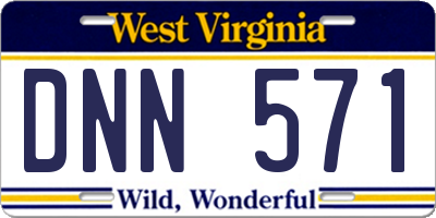 WV license plate DNN571