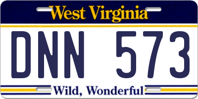 WV license plate DNN573