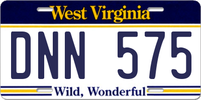 WV license plate DNN575