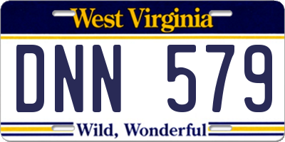 WV license plate DNN579