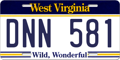 WV license plate DNN581