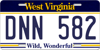 WV license plate DNN582