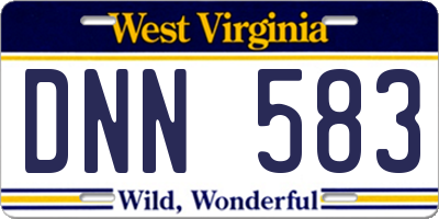 WV license plate DNN583