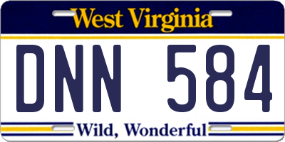 WV license plate DNN584