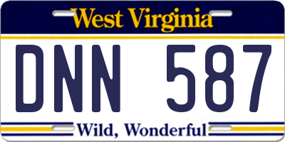 WV license plate DNN587