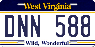 WV license plate DNN588