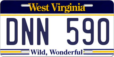 WV license plate DNN590