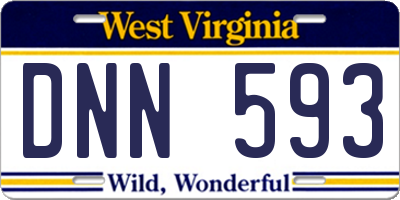 WV license plate DNN593
