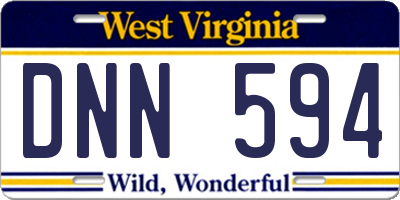 WV license plate DNN594