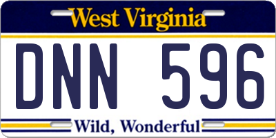 WV license plate DNN596