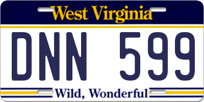 WV license plate DNN599