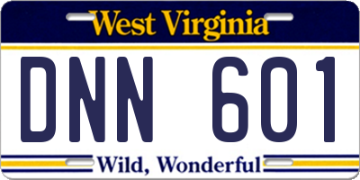 WV license plate DNN601