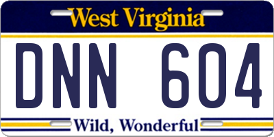 WV license plate DNN604