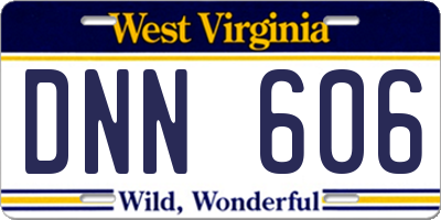 WV license plate DNN606