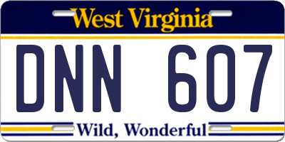 WV license plate DNN607