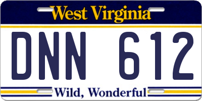 WV license plate DNN612