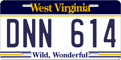 WV license plate DNN614