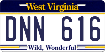 WV license plate DNN616