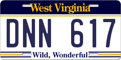 WV license plate DNN617