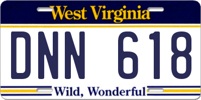 WV license plate DNN618