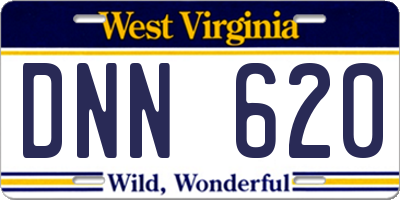 WV license plate DNN620