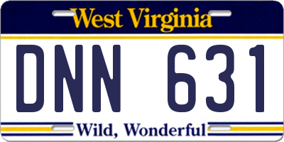 WV license plate DNN631