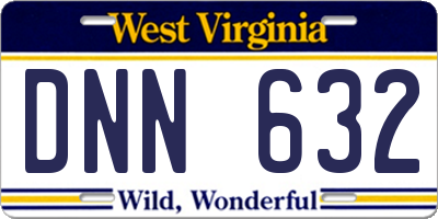 WV license plate DNN632