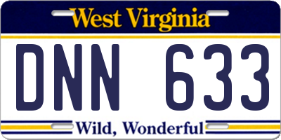 WV license plate DNN633