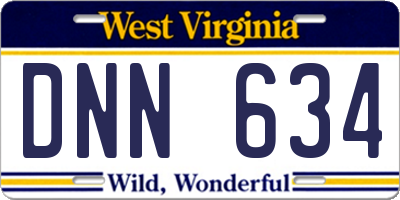 WV license plate DNN634